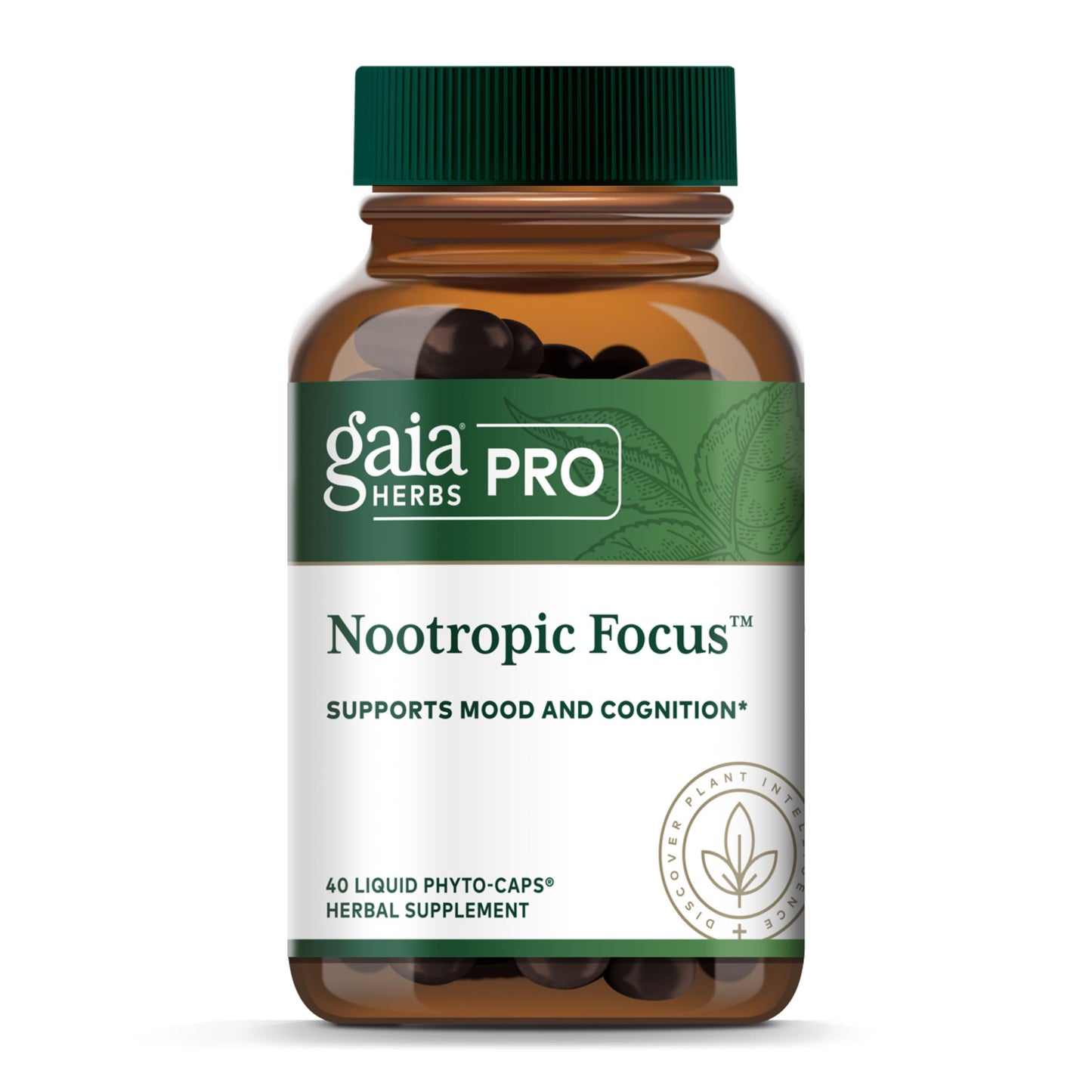 GAIA HERBS PRO Nootropic Focus - Brain Health Support Supplement* - Nootropic Supplement with Saffron, Ginkgo Leaf Extract & Lemon Balm - Vegan, Gluten-Free - 40 Liquid Phyto-Caps (20 Servings) Gaia Herbs PROBuy Supplements Australia