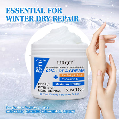 42% Urea Cream for Dry & Cracked Skin - Foot & Hand Cream with 2% Salicylic Acid, 5% Vitamin E, Tea Tree Oil, Aloe Vera, Shea Butter - Moisturizer & Skin Repair Cream for Feet Maximum Strength URQT buy supplements Au