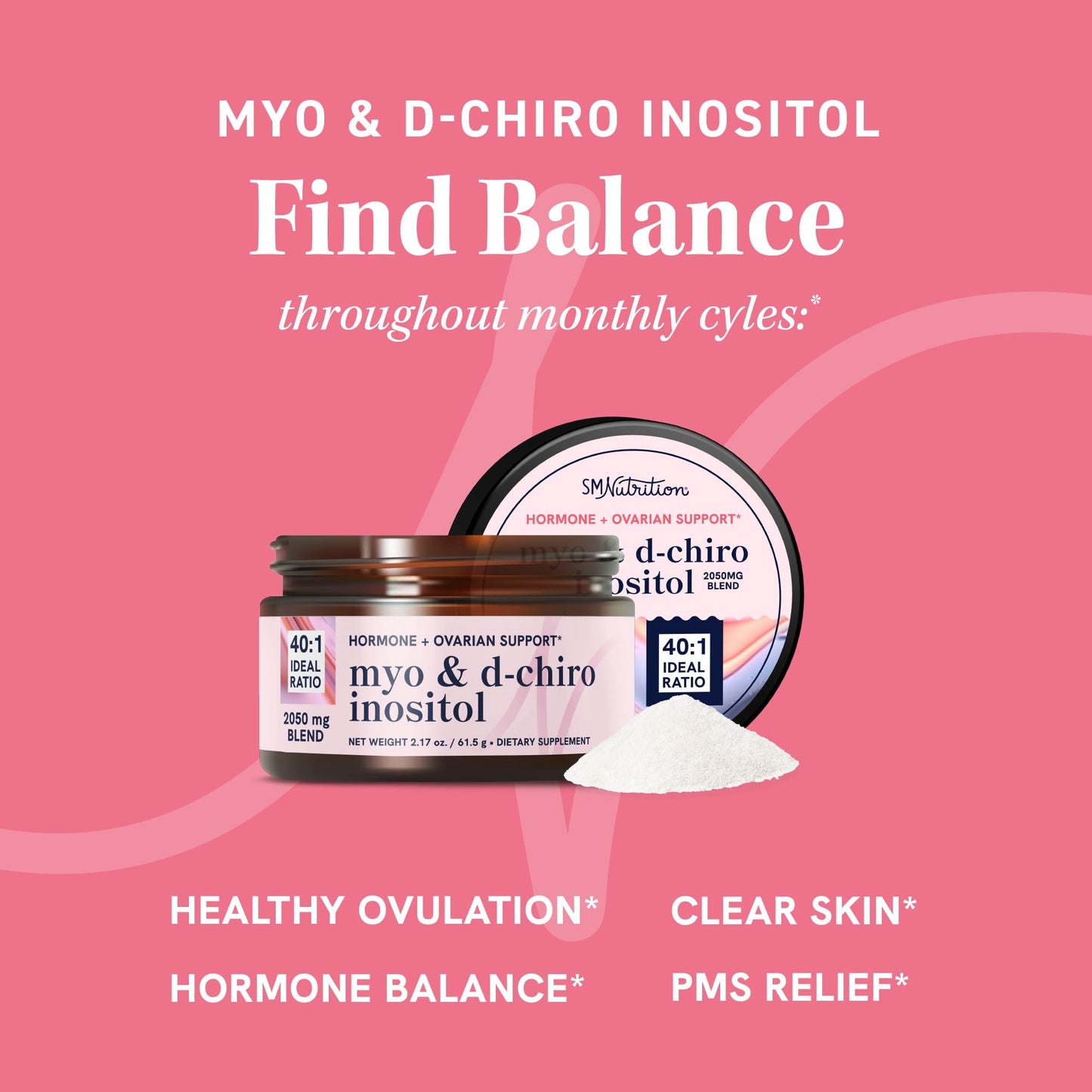 Myo-Inositol & D-Chiro Inositol Powder | Hormone Balance for Women | Ideal 40:1 Ratio SMNutritionBuy Supplements Australia