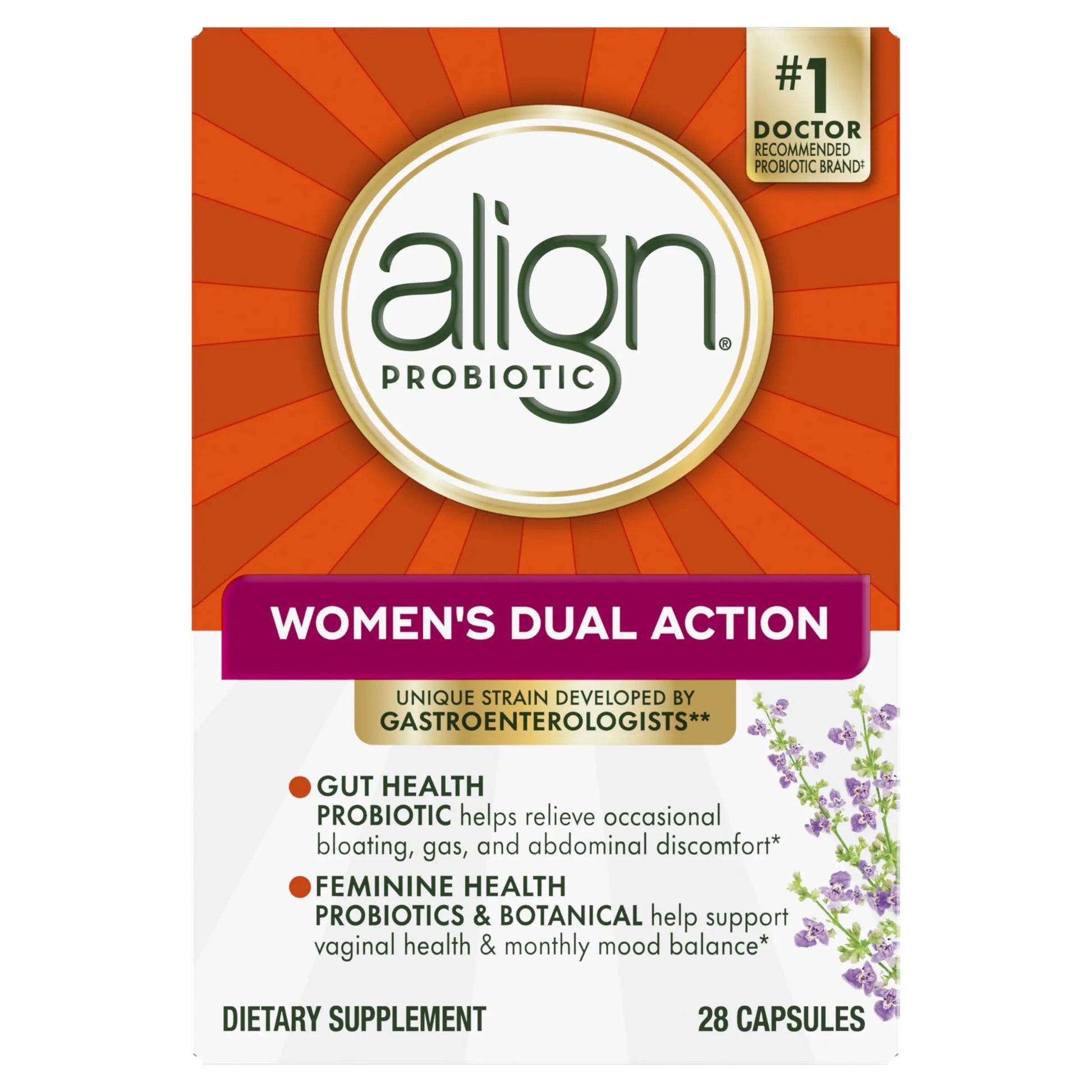Align Probiotic, Womens Dual Action, Vaginal Probiotics for Women, Womens Probiotic for Vaginal Health Support, with Probiotics for Digestive Health, 28 Probiotic Capsules AlignBuy Supplements Australia