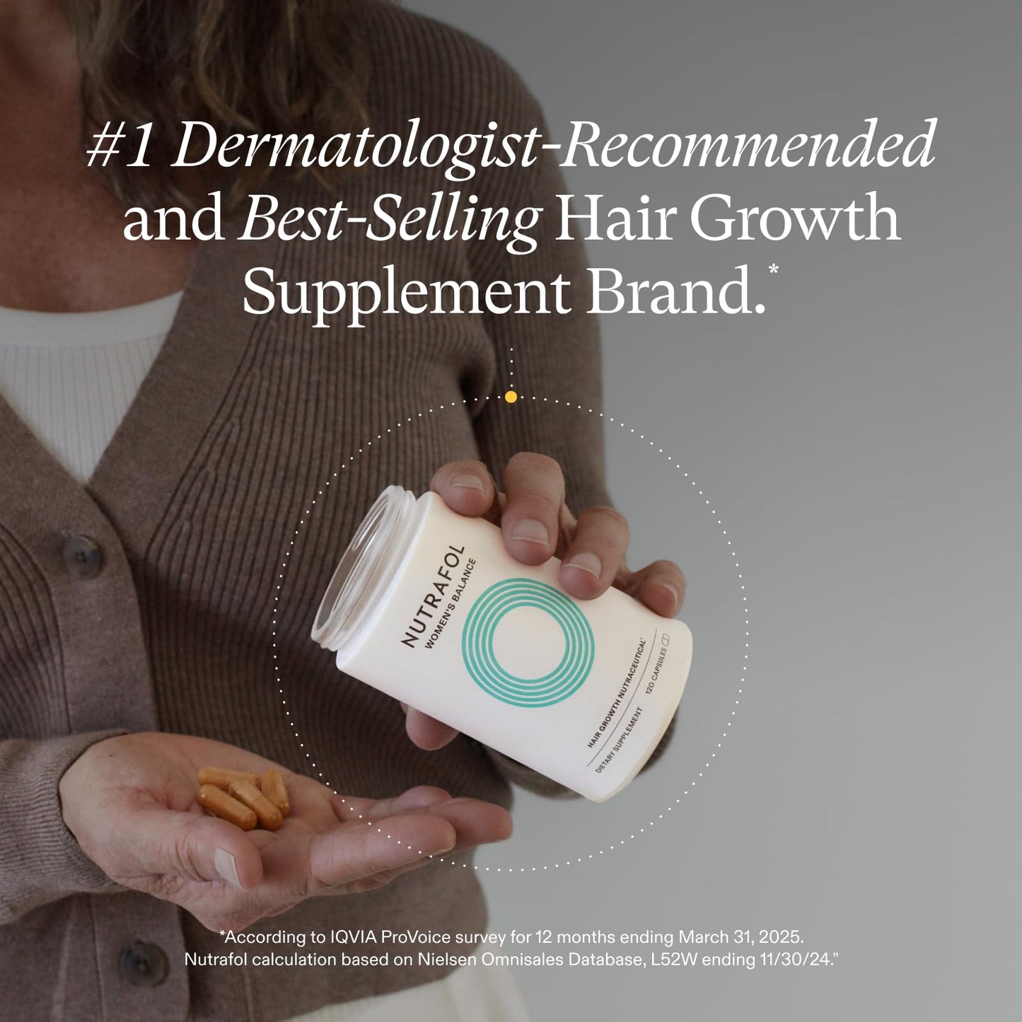 Nutrafol Women's Balance Hair Growth Supplements, Ages 45 and Up, Clinically Proven for Visibly Thicker Hair and Scalp Coverage, Dermatologist Recommended - 1 Month Supply NutrafolBuy Supplements Australia