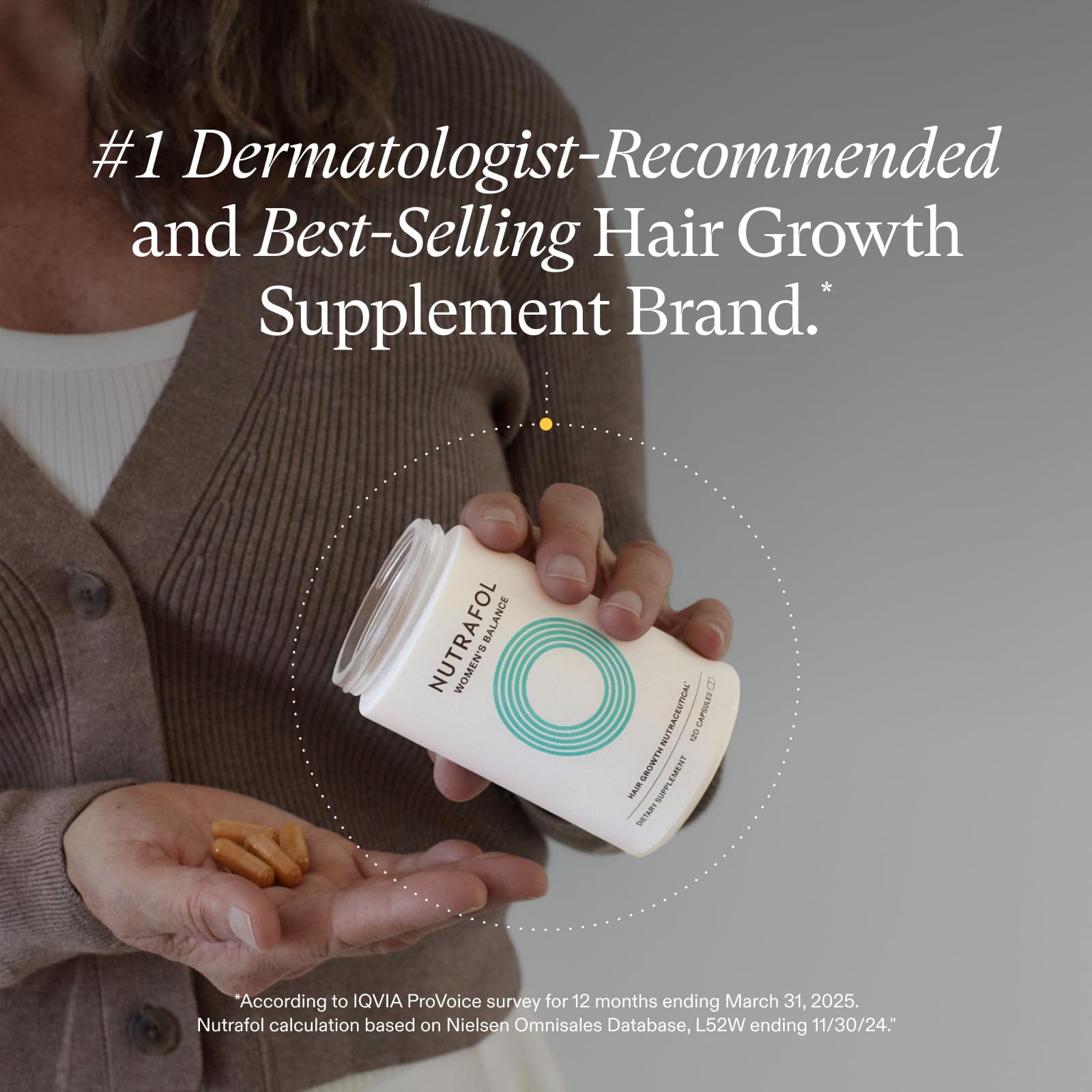 Nutrafol Women's Balance Hair Growth Supplements, Ages 45 and Up, Clinically Proven for Visibly Thicker Hair and Scalp Coverage, Dermatologist Recommended - 1 Month Supply NutrafolBuy Supplements Australia