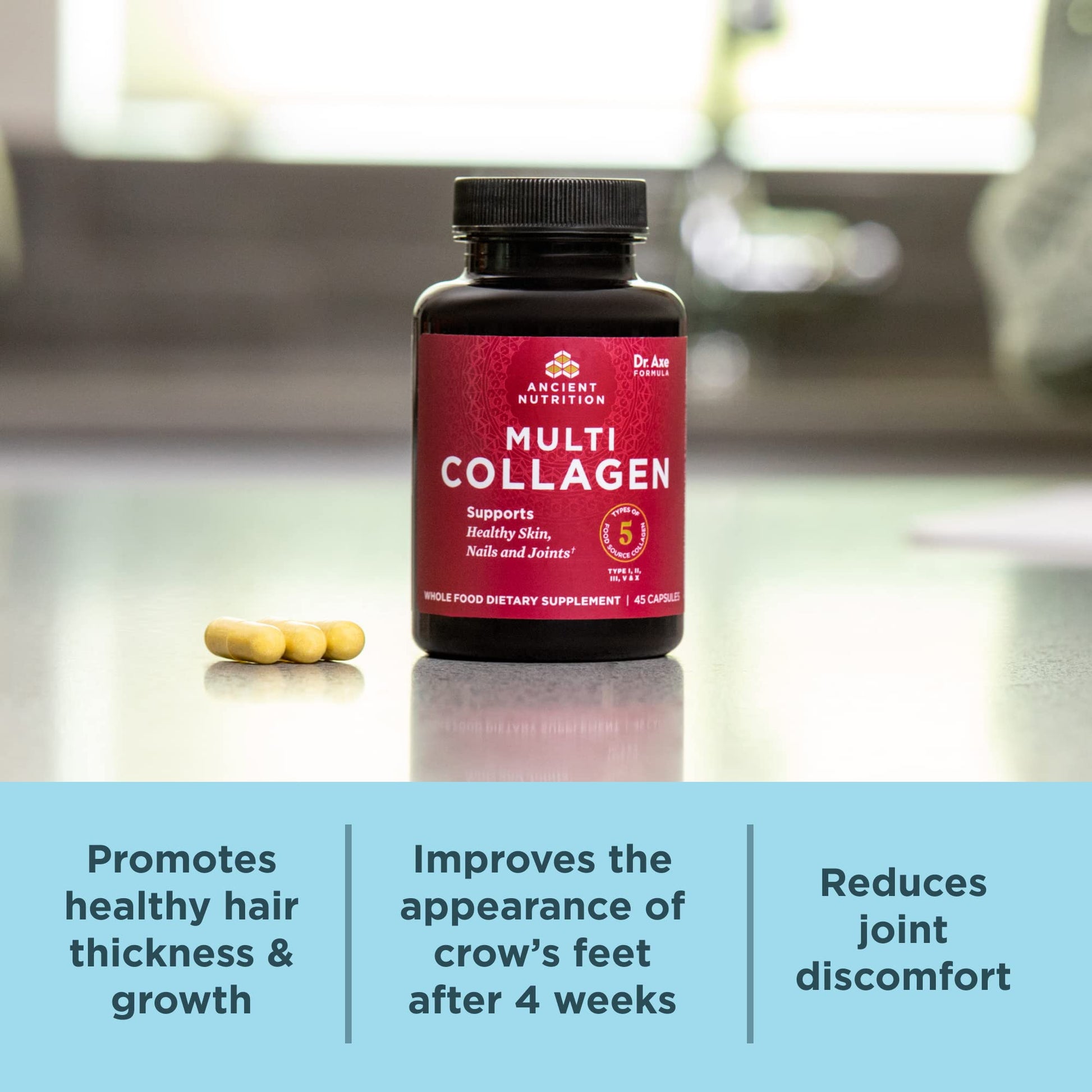 Ancient Nutrition Collagen Peptides Pills, Hydrolyzed Multi Collagen Supplement, Types I, II, II, V & X, Supports Healthy Skin and Nails, Gut Health and Joints, 90 Capsules Ancient Nutrition buy supplements Au
