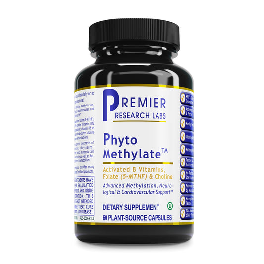 Premier Research Labs Phyto Methylate - B Vitamin Supplement - Supports Methylation, Detox, Brain & Heart Health - 5-MTHF & P5P - 60 Plant-Source Capsules Premier Research LabsBuy Supplements Australia