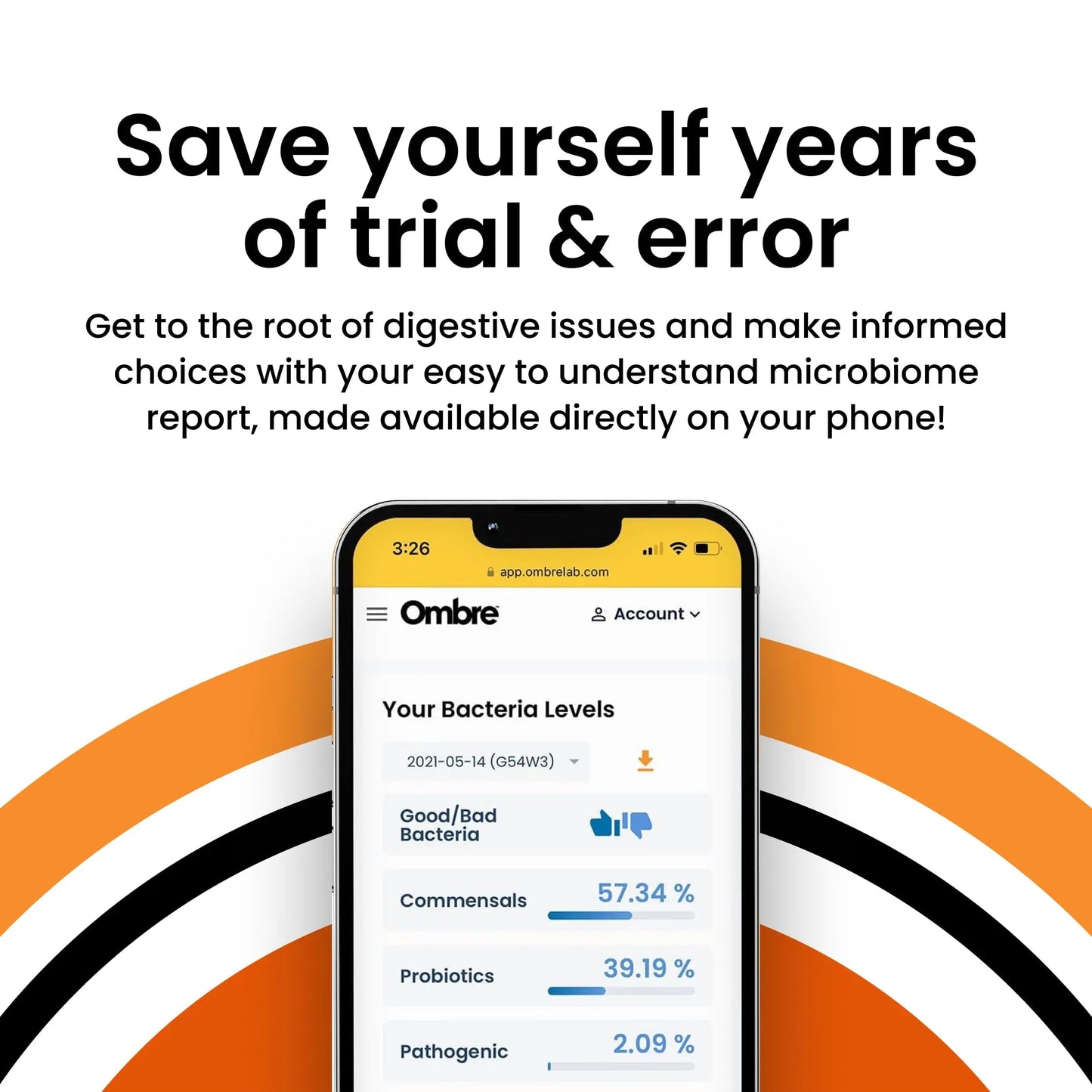 Ombre Gut Health Test Kit - Probiotic Recommender at Home Test for Women & Men - Detailed Custom Gut Microbiome Analysis for Digestive, Immune and Mental Health with Food Suggestions OmbreBuy Supplements Australia
