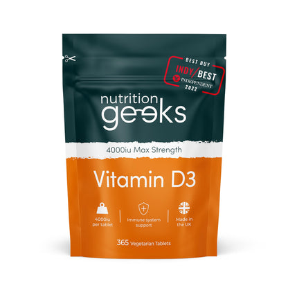 Vegetarian Vitamin D3 4000 iu - 1 Year Supply, 365 Easy-Swallow High Strength Vitamin 