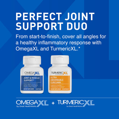 OmegaXL Powerful Joint and Muscle Support Supplement (60 Count) & TurmericXL (30 Count) OmegaXLBuy Supplements Australia