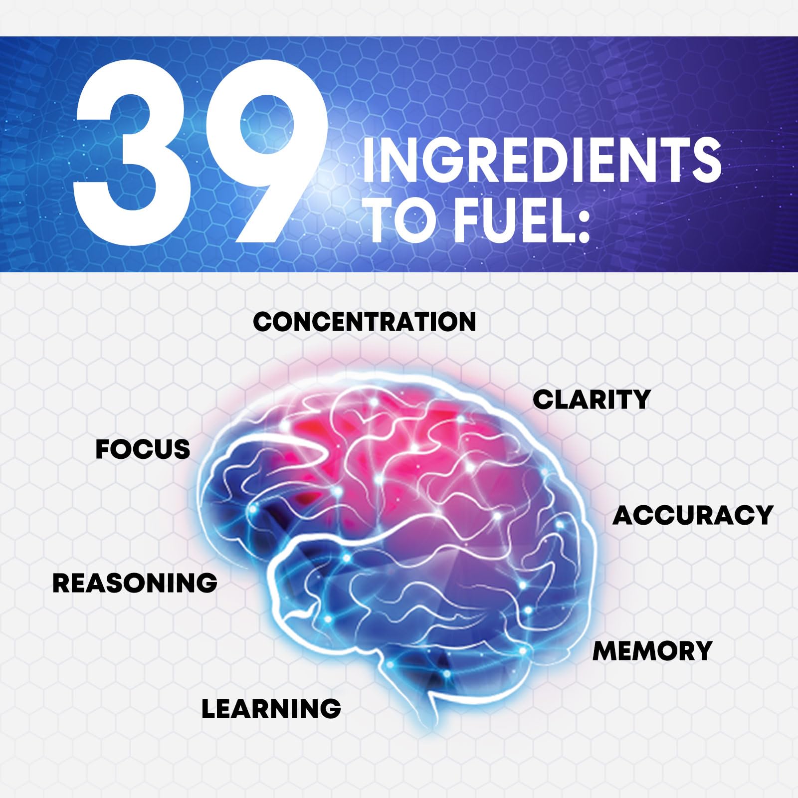 Brain Memory Supplement - 3X Strength Nootropics for Concentration, Clarity & Focus Support - Brain Health Cognitive Vitamins with Bacopa, Phosphatidylserine & DMAE, Brain Booster Pills, 120 Capsules Nature's PeakBuy Supplements Australia