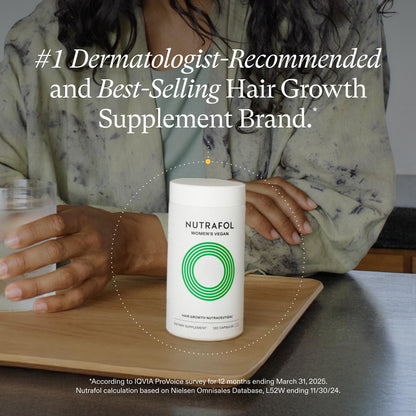 Nutrafol Women's Hair Growth Supplements, For Women 18-44 Years Old, Clinically Tested for Visibly Thicker, Stronger Hair, 100% Vegan Ingredients,