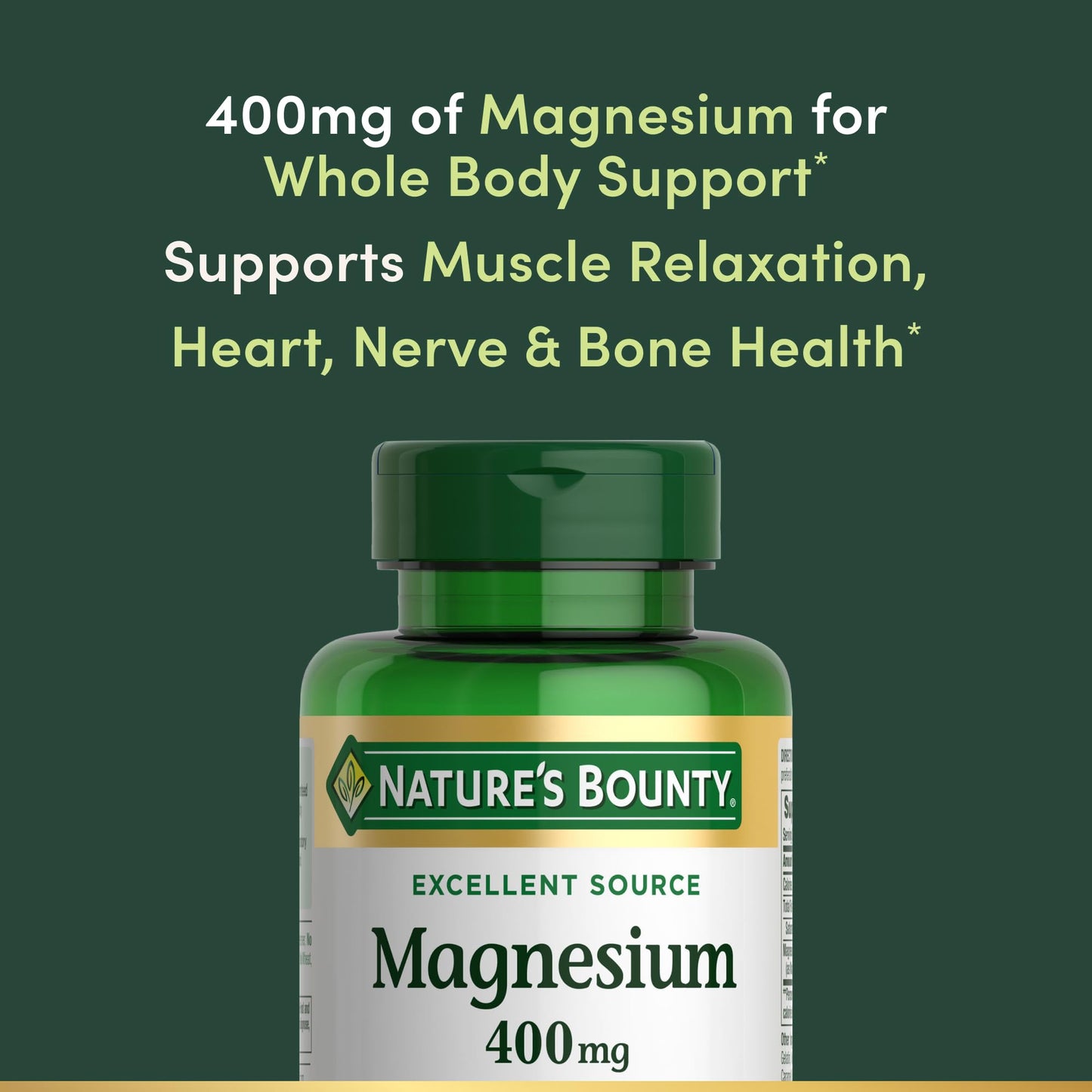 Nature's Bounty Magnesium 400 mg Softgel, Whole Body Support, Magnesium Supplements for Men and Women, Heart, Nerve & Bone Health, 75 Softgels (Pack of 1) Nature's BountyBuy Supplements Australia