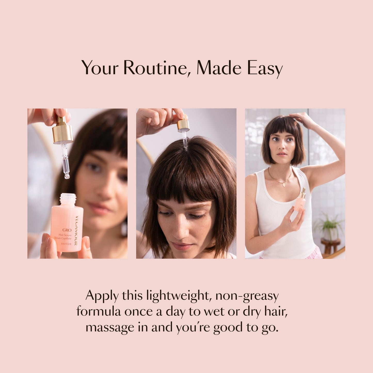 VEGAMOUR GRO Hair Serum for Hair Thinning, Thicker Fuller Looking Hair, Non Oily Tonic, 3 pack, 90 day supply VEGAMOURBuy Supplements Australia
