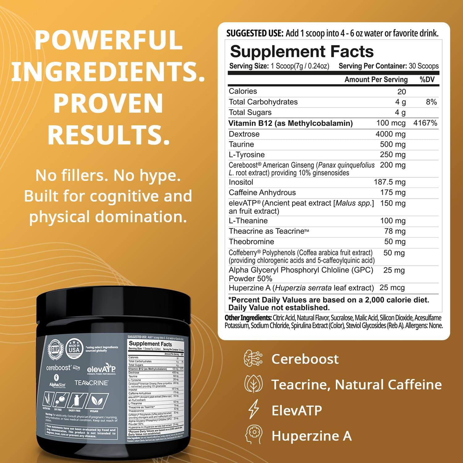 Granite Nutrition GigaBrain Nootropic Energy Powder – Cereboost, Alpha-GPC & ElevATP – Cognitive Focus Supplement for Sustained Energy & Performance – White Peach, 30 Servings Granite SupplementsBuy Supplements Australia