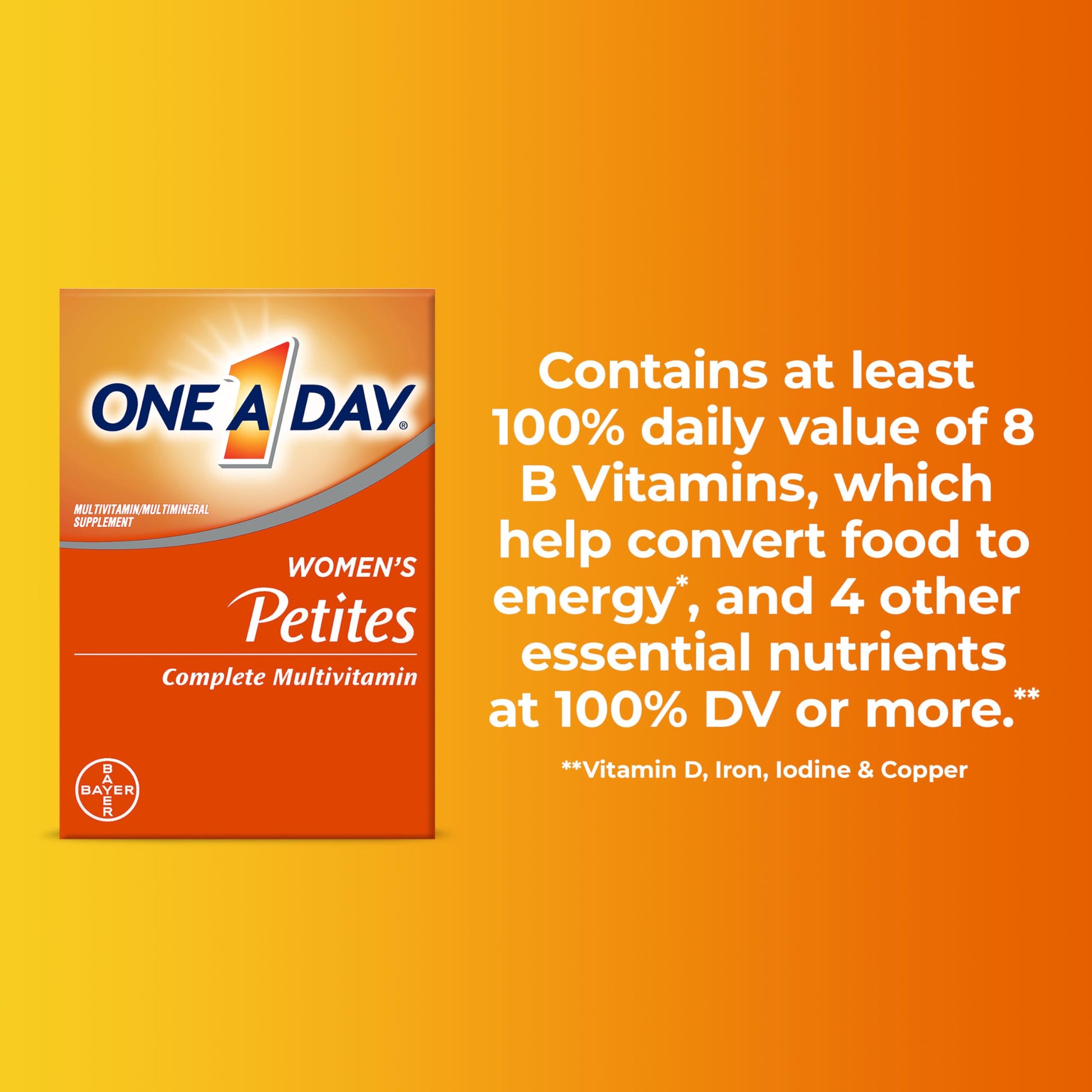One A Day Women’s Petites Multivitamin,Supplement with Vitamin A, C, D, E and Zinc for Immune Health Support, B Vitamins, Biotin, Folate (as folic acid) & more,Tablet, 160 count ONE A DAYBuy Supplements Australia