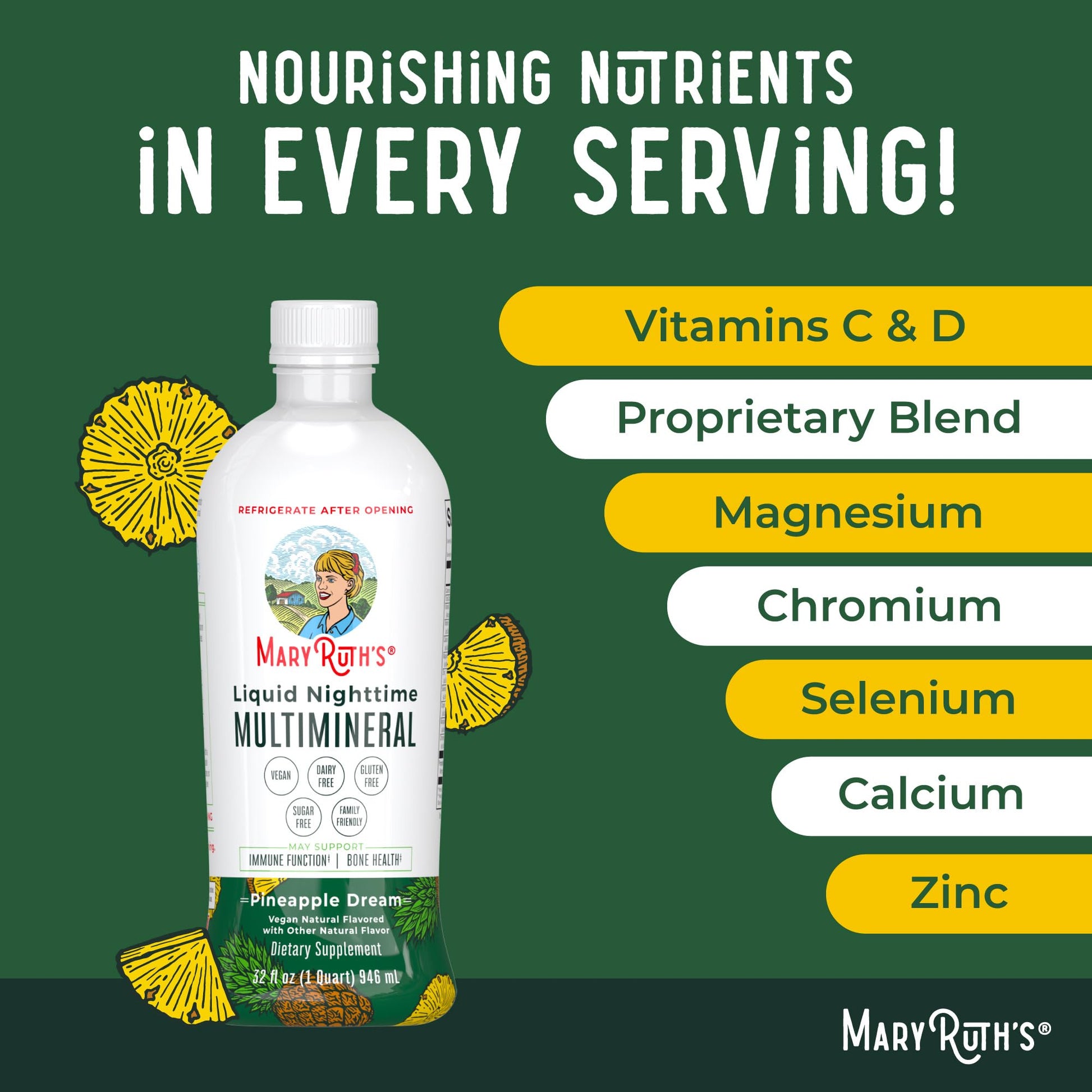 MaryRuth Organics Liquid Nighttime Multimineral | NO Melatonin | Magnesium Citrate | Calcium | Zinc | Vitamin D3| Available in 4 Flavors | Vegan | Sugar Free | Gluten Free | 32 Oz MARYRUTH'SBuy Supplements Australia