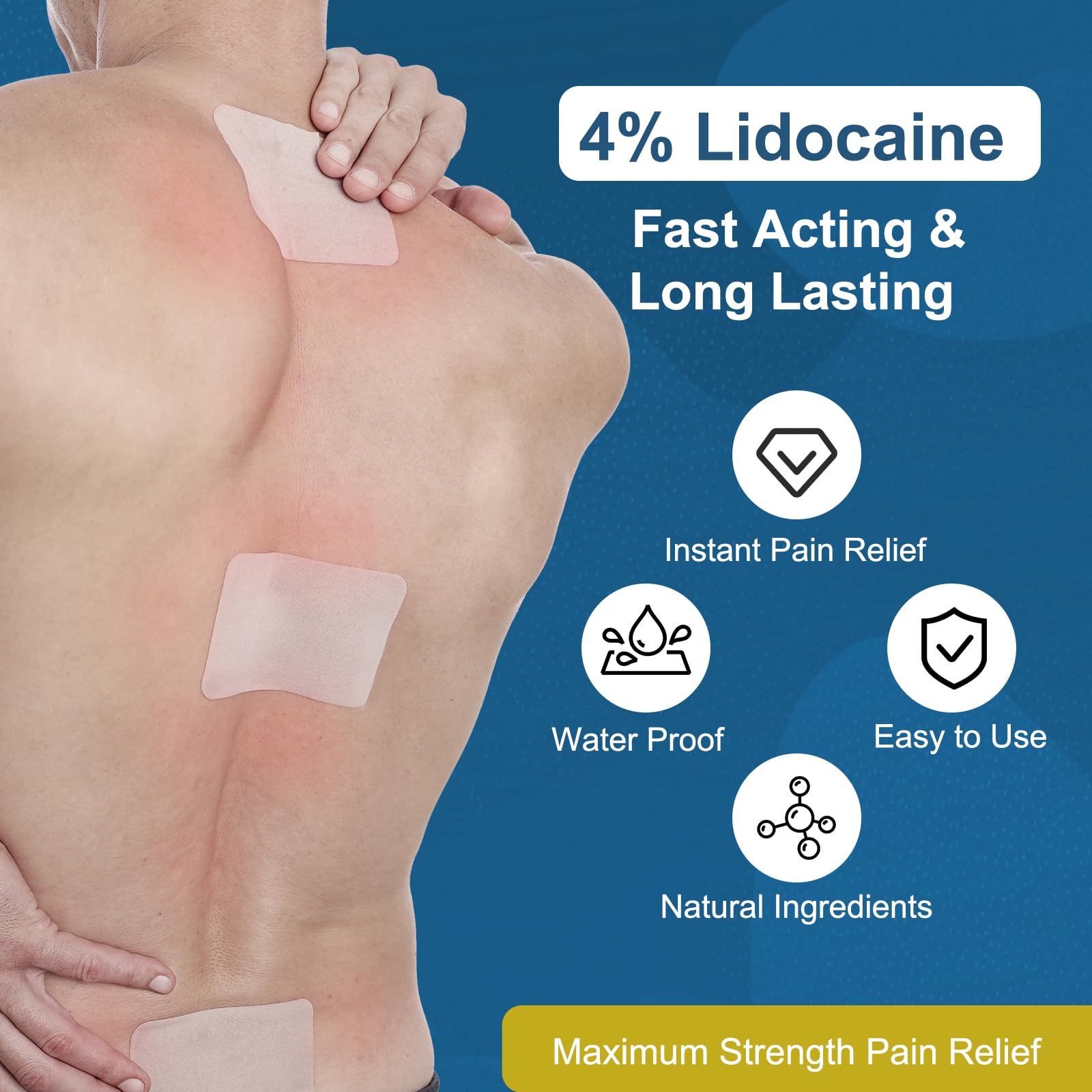 Teemofe 4% Lidocaine Pain Relief Patches – Maximum OTC Strength, Fast-Acting Targeted Relief, 30 Count, for Muscle & Joint Discomfort-01029-10 TeemofeBuy Supplements Australia