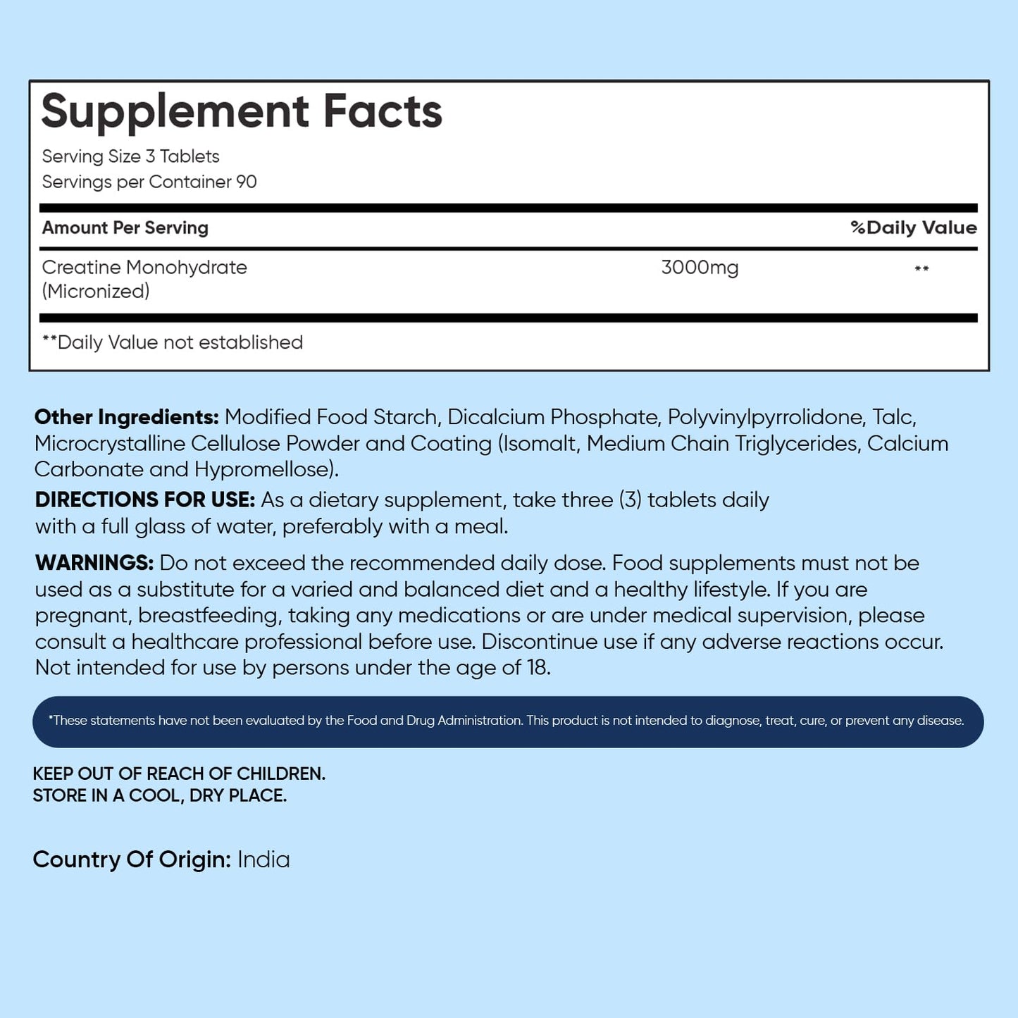 WeightWorld Micronized Creatine Monohydrate 3000mg Vegan Tablets | Muscle Strength & Recovery Booster | 3 Months Supply - 270 Tabs | Creatine for Women & Men | Non-GMO, Gluten-Free | 3 Tablets a Day WeightWorldBuy Supplements Australia