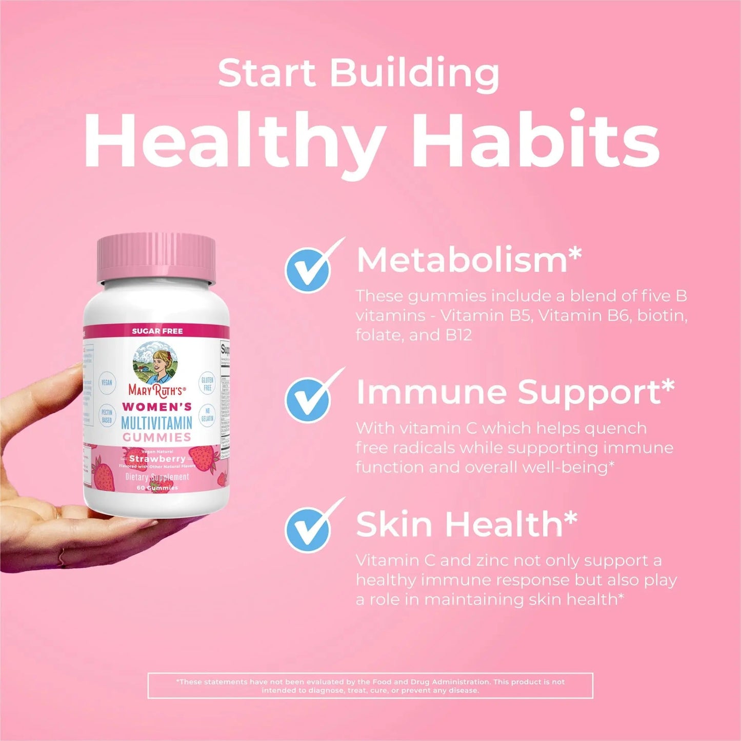 MaryRuth's Multivitamin Gummies for Women (Strawberry) & Liquid Nighttime Multimineral (Pineapple) | Clean Label Project Verified MARYRUTH'S
