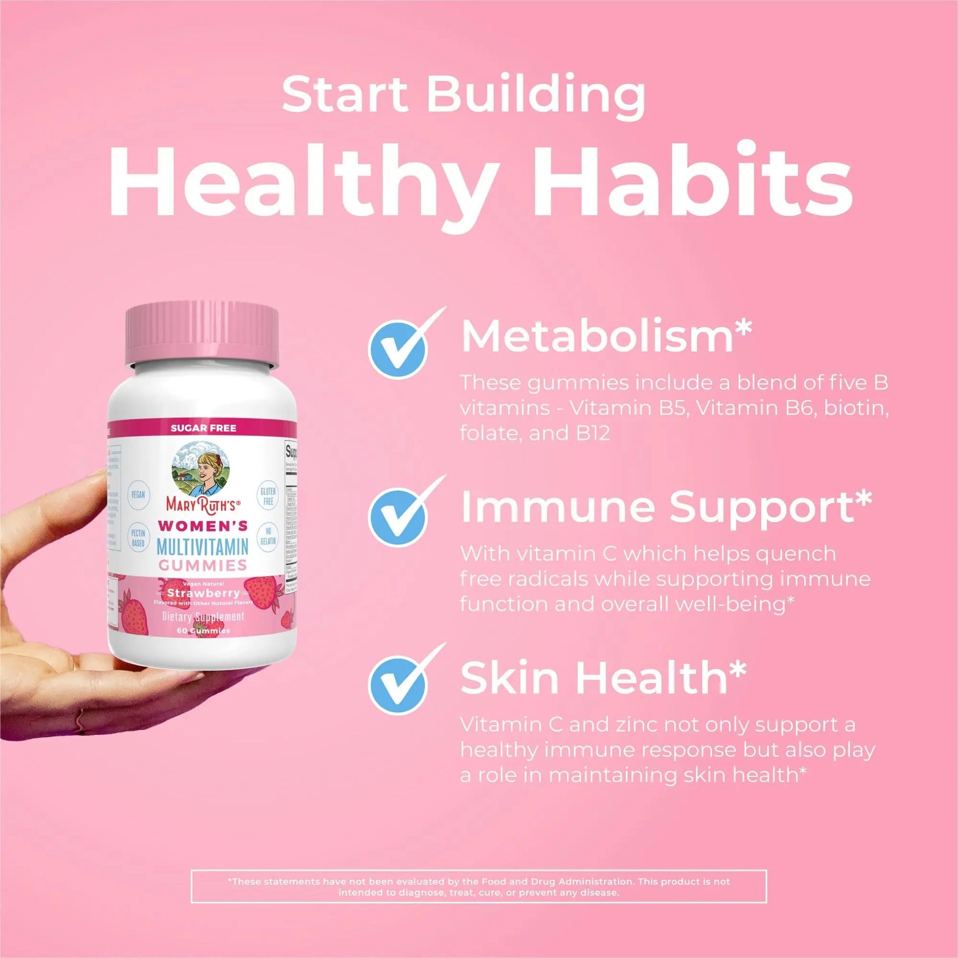 MaryRuth's Multivitamin Gummies for Women (Strawberry) & Liquid Nighttime Multimineral (Coconut, 15.22oz) | Clean Label Project Verified MARYRUTH'S
