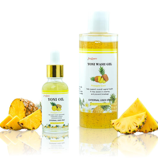 forvirness Natural Yoni Wash Yoni Oil Set, Cleanse - Remove Odor - ph Balance Feminine Wash