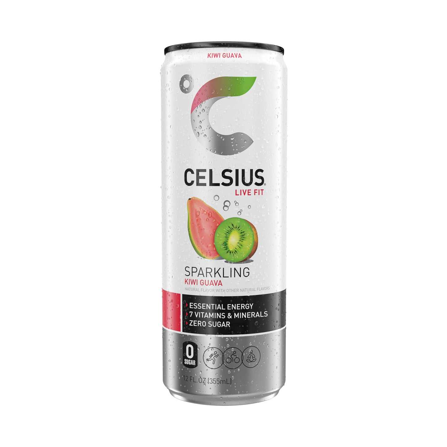 CELSIUS Sparkling Kiwi Guava, Functional Essential Energy Drink 12 Fl Oz (Pack of 12) CELSIUSBuy Supplements Australia