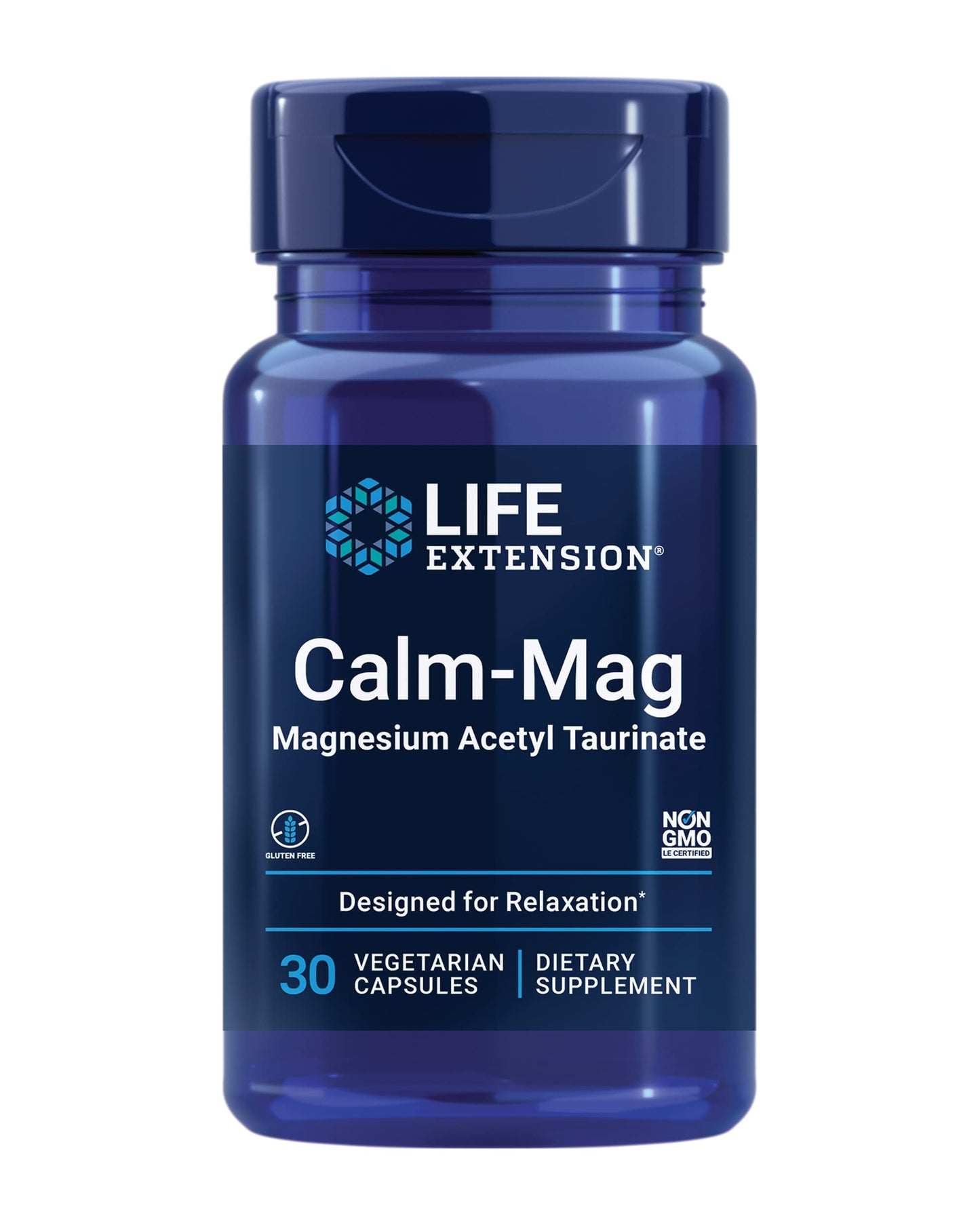 Life Extension Calm-Mag, Magnesium Acetyl taurinate, Daily Stress Management Formula, Supports Calmness and Relaxation, Gluten-Free, Non-GMO, Vegetarian, 30 Capsules Life ExtensionBuy Supplements Australia