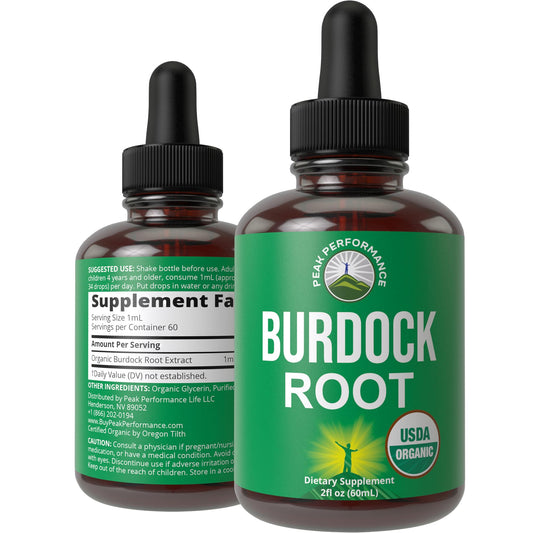 Peak Performance USDA Organic Burdock Root Liquid Drops Supplement. Vegan Extract Tincture for Women and Men. Organic Burdock Root Oil Herb. Zero Sugar, Gluten Free Supplements Peak PerformanceBuy Supplements Australia