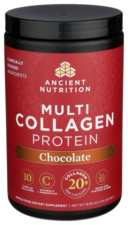 Ancient Nutrition Hydrolyzed Collagen Peptides Powder with Probiotics, Chocolate Multi Collagen Protein for Women and Men with Vitamin C, 40 Servings, Supports Skin and Nails, Gut Health, 16.65oz Ancient NutritionBuy Supplements Australia