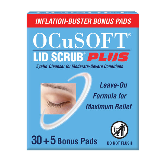 OCuSOFT Lid Scrub PLUS 35 - Pre-Moistened Leave-On Eyelid Wipes for Moderate to Severe Conditions