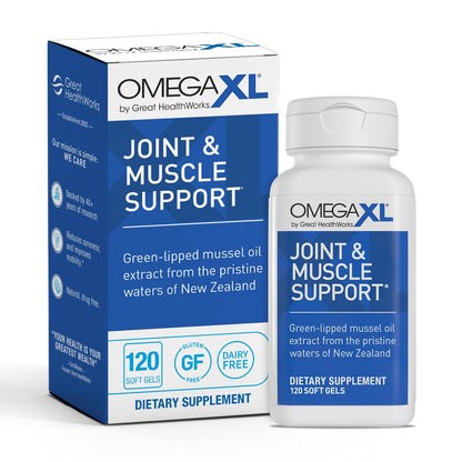 OmegaXL Joint Support Supplement - Natural Muscle Support, Green Lipped Mussel Oil, Soft Gel Pills, Drug-Free, 120 Count OmegaXLBuy Supplements Australia