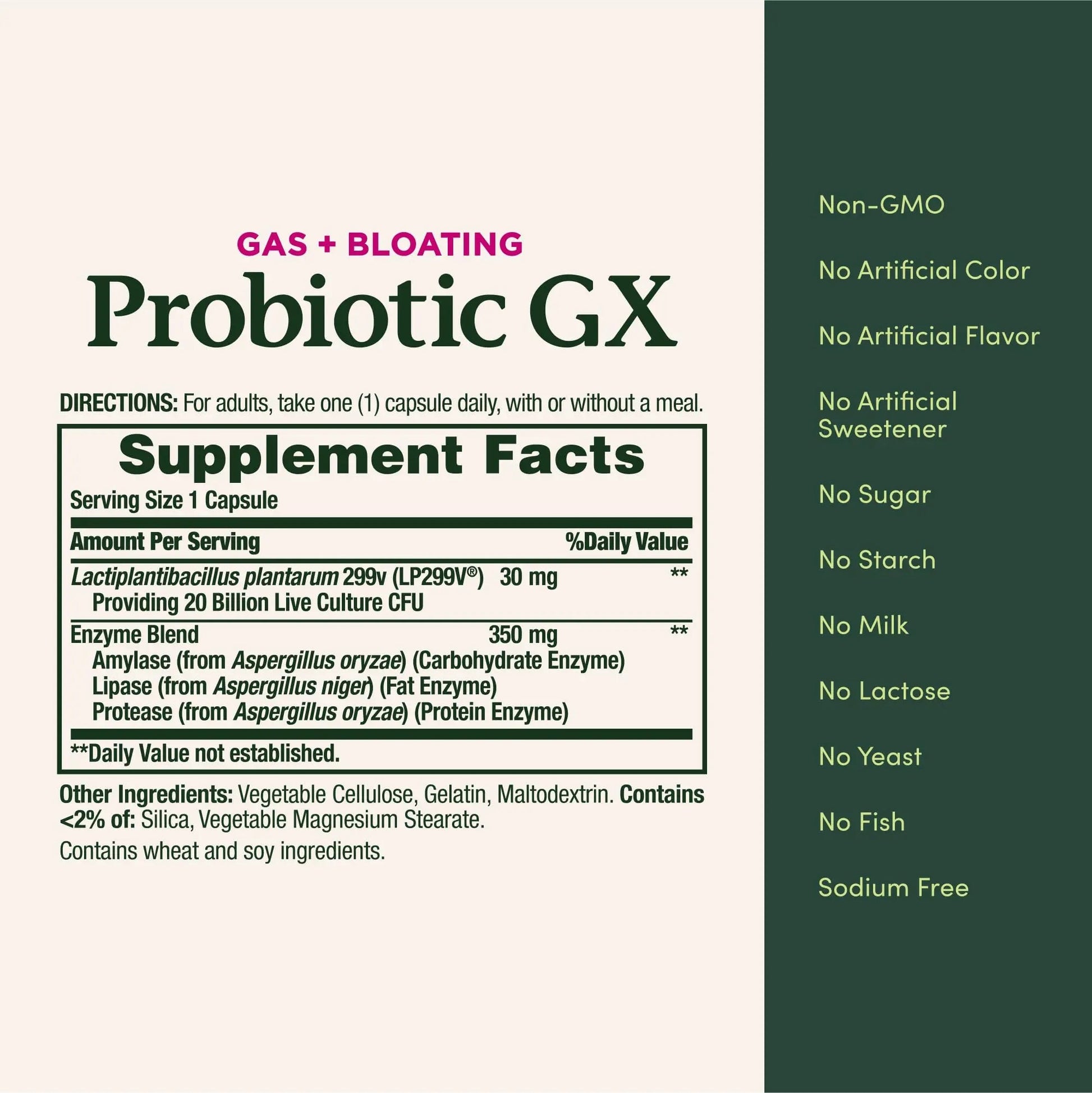 Nature's Bounty Probiotic GX, Helps with Occasional Gas and Bloating, Dietary Supplement, Digestive Health, 25 Capsules Nature's BountyBuy Supplements Australia