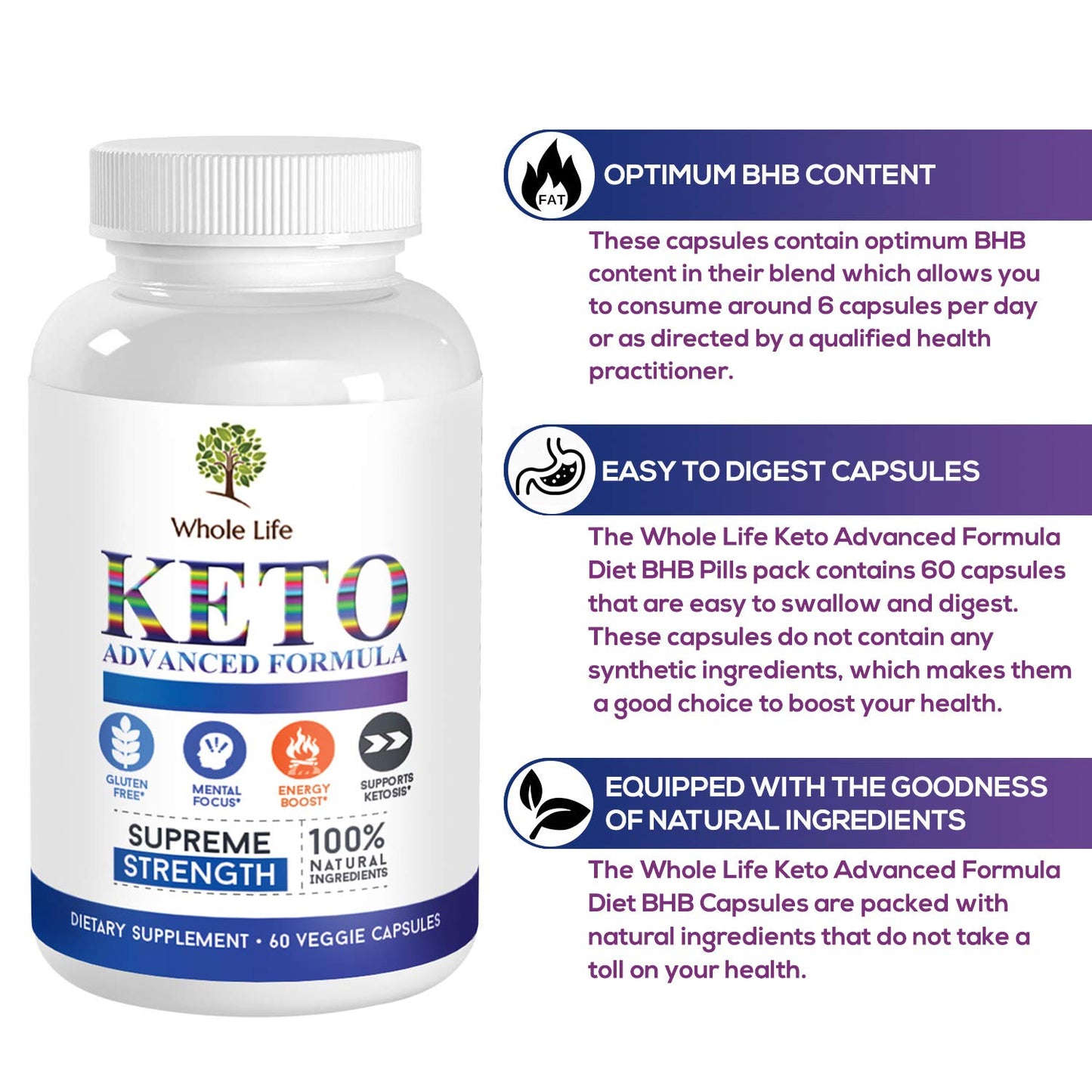 WHOLE LIFE Keto Advanced Formula Diet BHB Pills - Ketogenic All Natural, Support WHOLE LIFEBuy Supplements Australia