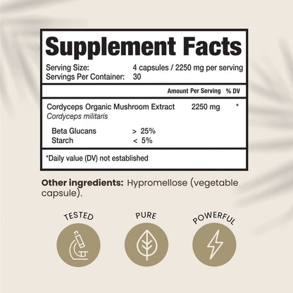HPD Rx Premium Organic Cordyceps Mushroom Extract Performance Supplement HPD RxBuy Supplements Australia