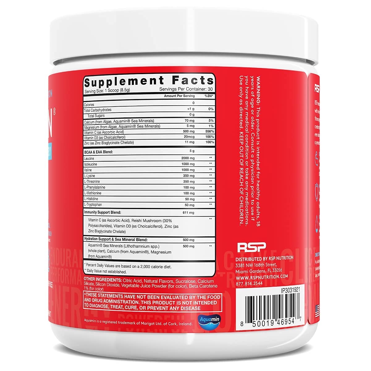 RSP NUTRITION AminoLean Pre Workout Energy (Fruit Punch 30 Servings) with AminoLean Recovery Post Workout Boost (Tropical Island Punch 30 Servings)