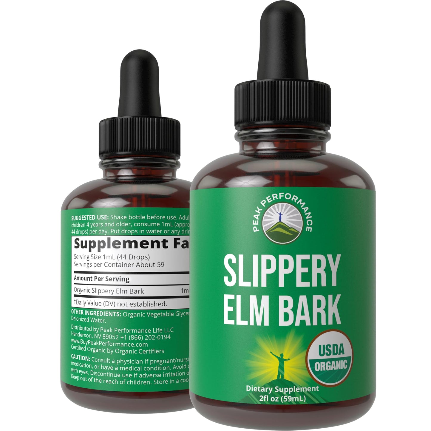 Slippery Elm Bark USDA Organic Vegan Liquid Drops. Extract with High Bioavailability for Women, Men, Kids. for Sore Throat, Irritated Stomach. Zero Sugar, Gluten Free, Tincture Supplement No Capsules Peak PerformanceBuy Supplements Australia
