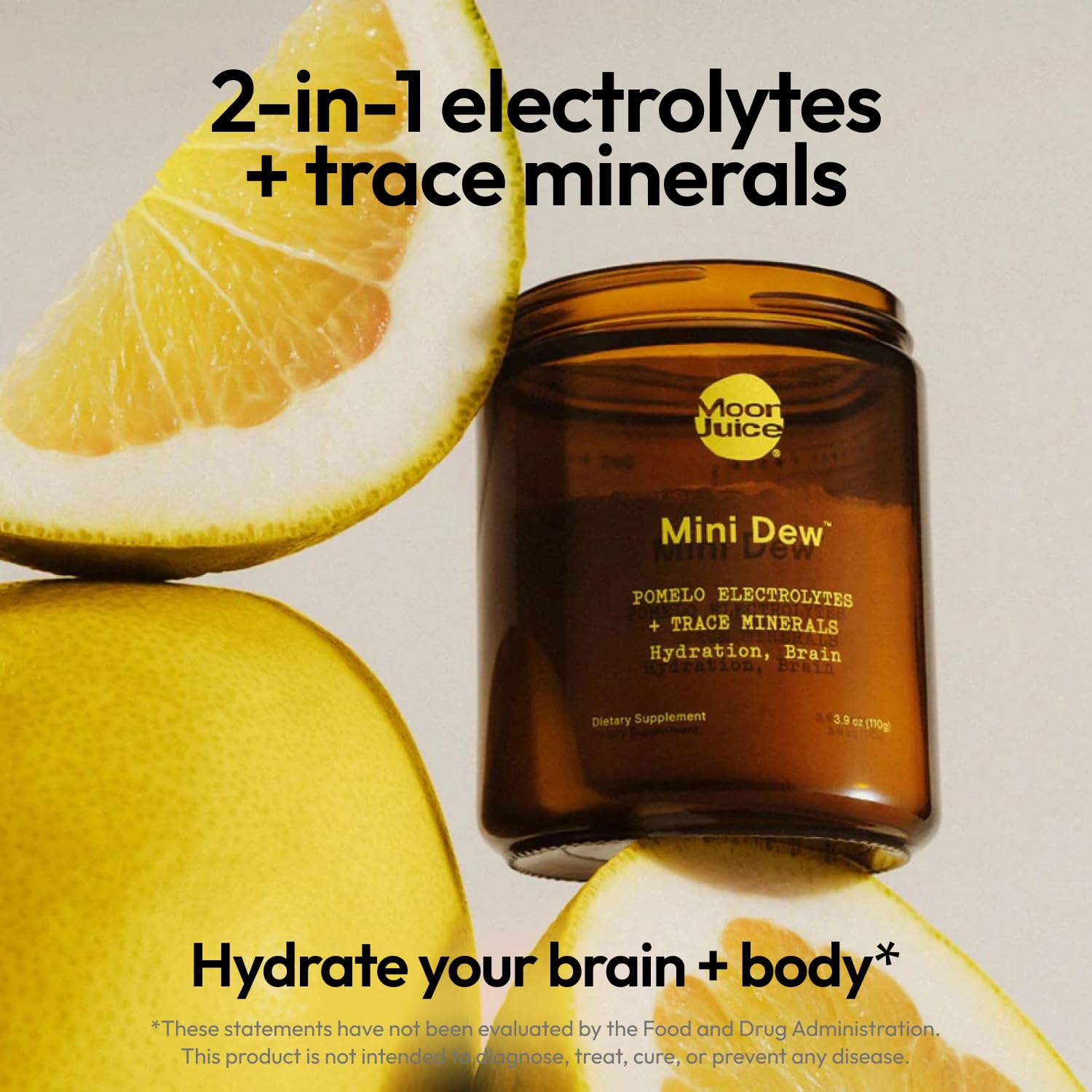 Moon Juice Mini Dew Electrolytes Powder - Sugar Free Minerals & Electrolyte Hydration Powder for Instant Hydration & Brain Support - Magnesium, Calcium, Potassium, Pink Salt, Pomelo, 30 Servings Moon JuiceBuy Supplements Australia