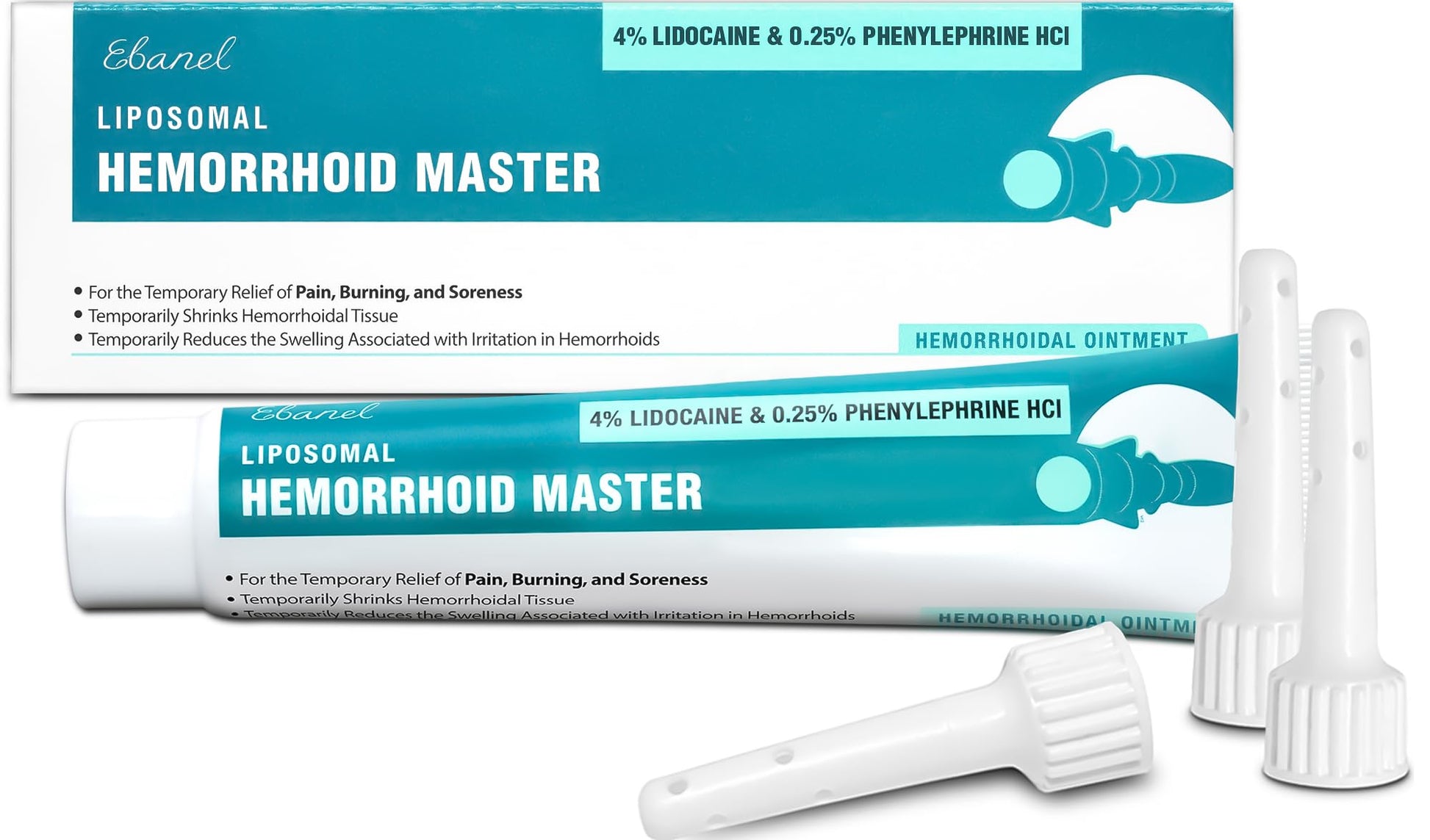 Ebanel 4% Lidocaine Hemorrhoid Treatment Ointment with Phenylephrine, Witch Hazel, Vitamin B6, Zinc Oxide, Frankincense, External and Internal Hemorrhoids Treatment Burn Itch Pain Relief Anal Cream EbanelBuy Supplements Australia