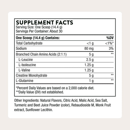 THORNE - Creatine + BCAAs - Micronized Creatine Monohydrate + BCAA Powder - Support for Muscles, Exercise Endurance & Recovery* - for Women & Men - Peach Mango - NSF Certified for Sport - 30 Servings THORNEBuy Supplements Australia