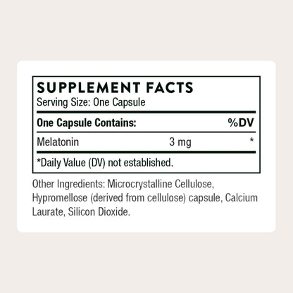 THORNE - Melaton-3 - 3mg Melatonin Supplement - Supports Normal Circadian Rhythms, Restful Sleep & Relaxation* - NSF Certified for Sport - 60 Capsules THORNEBuy Supplements Australia