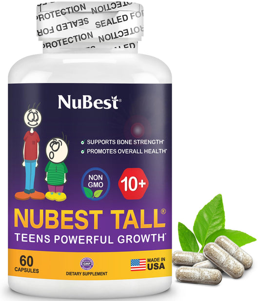 NuBest Tall 10+ Premium Bone Strength Formula, Enhanced Immunity and Overall Health for Age 10+ with Calcium, Vitamin D3, Vitamin K2