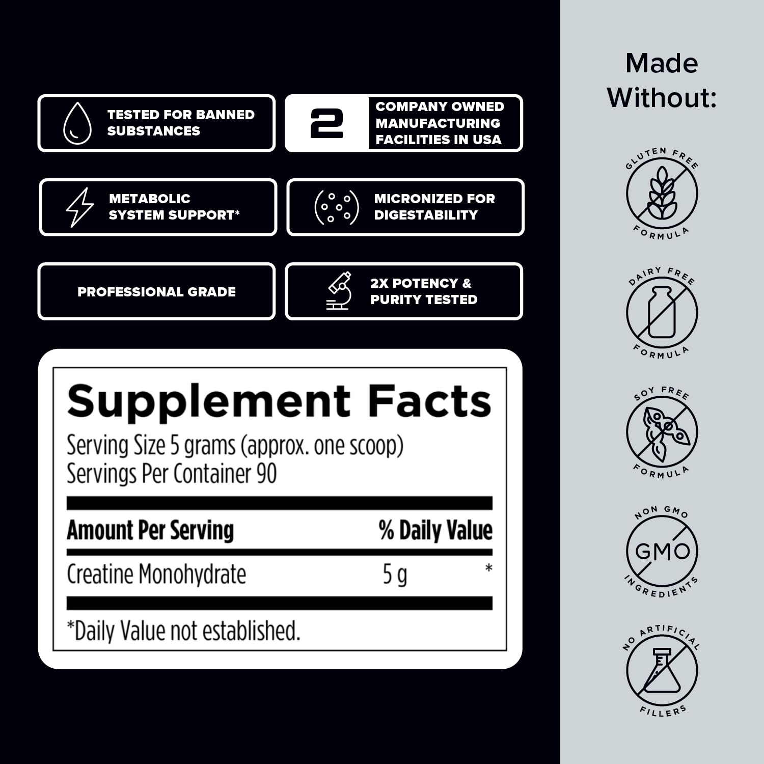 Designs for Sport Micronized Creatine Monohydrate Unflavored Powder - NSF Certified for Sport, 90 Servings, Supports Muscle Recovery, Brain Health, Pre and Post Workout Strength Designs for SportBuy Supplements Australia