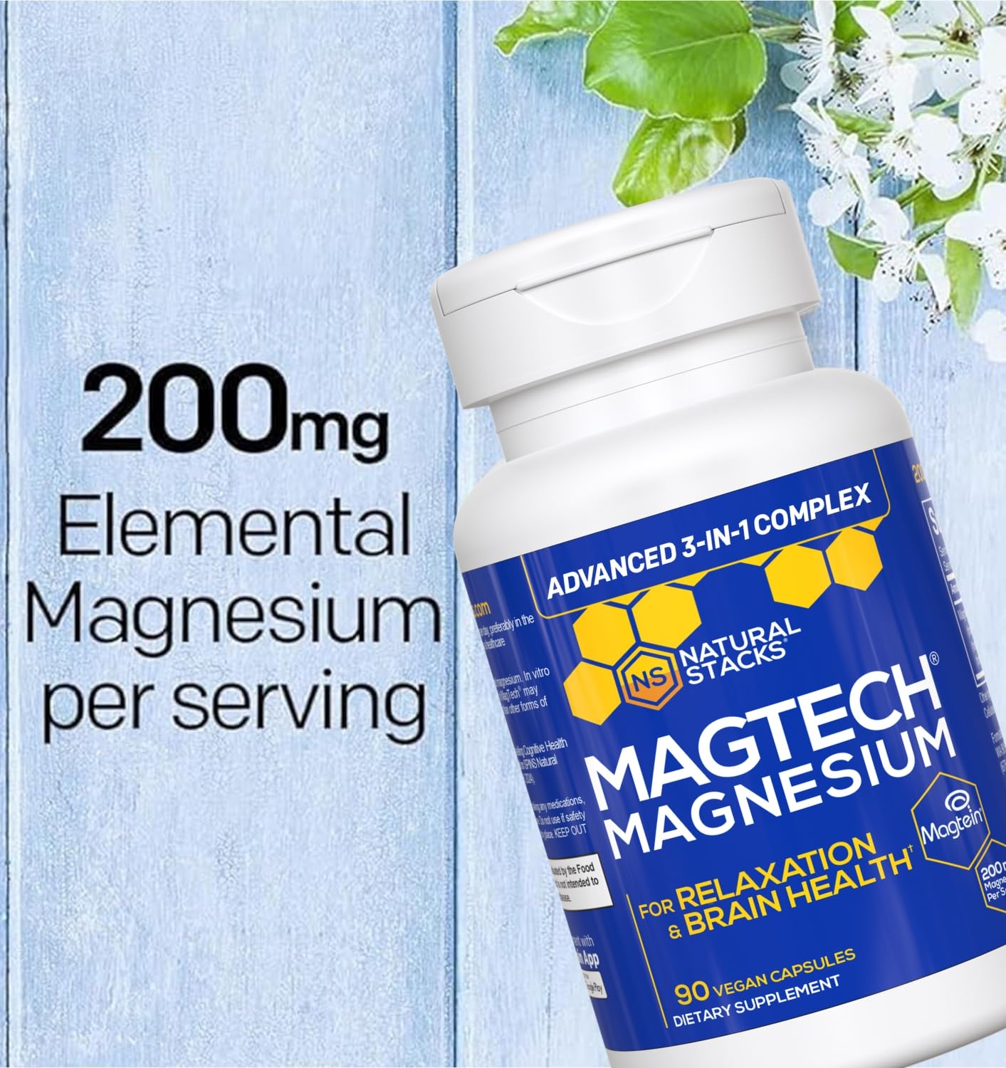 Magtech Magnesium Capsules + Hydration Creatine Powder Lemon Lime Bundle - 3 Forms of Magnesium - Featuring Magtein L-Threonate - Brain Health & Hydration Support* - 44 Total Servings NATURAL STACKSBuy Supplements Australia