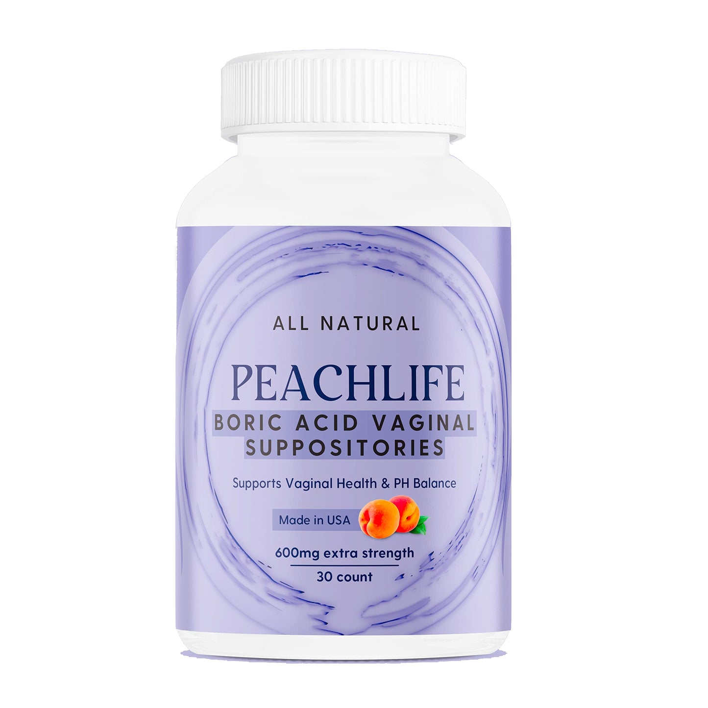 Peachlife Boric Acid Suppositories in Vegetable Capsules - USA Made - Vaginal pH PeachlifeBuy Supplements Australia