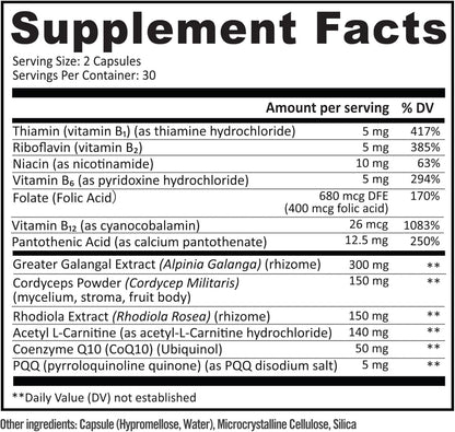 InergyPLUS | Energy Vitamins for Women, Fatigue, Natural Energy Supplements for Focus | Vitamin B12, Folic Acid, Rhodiola Rosea