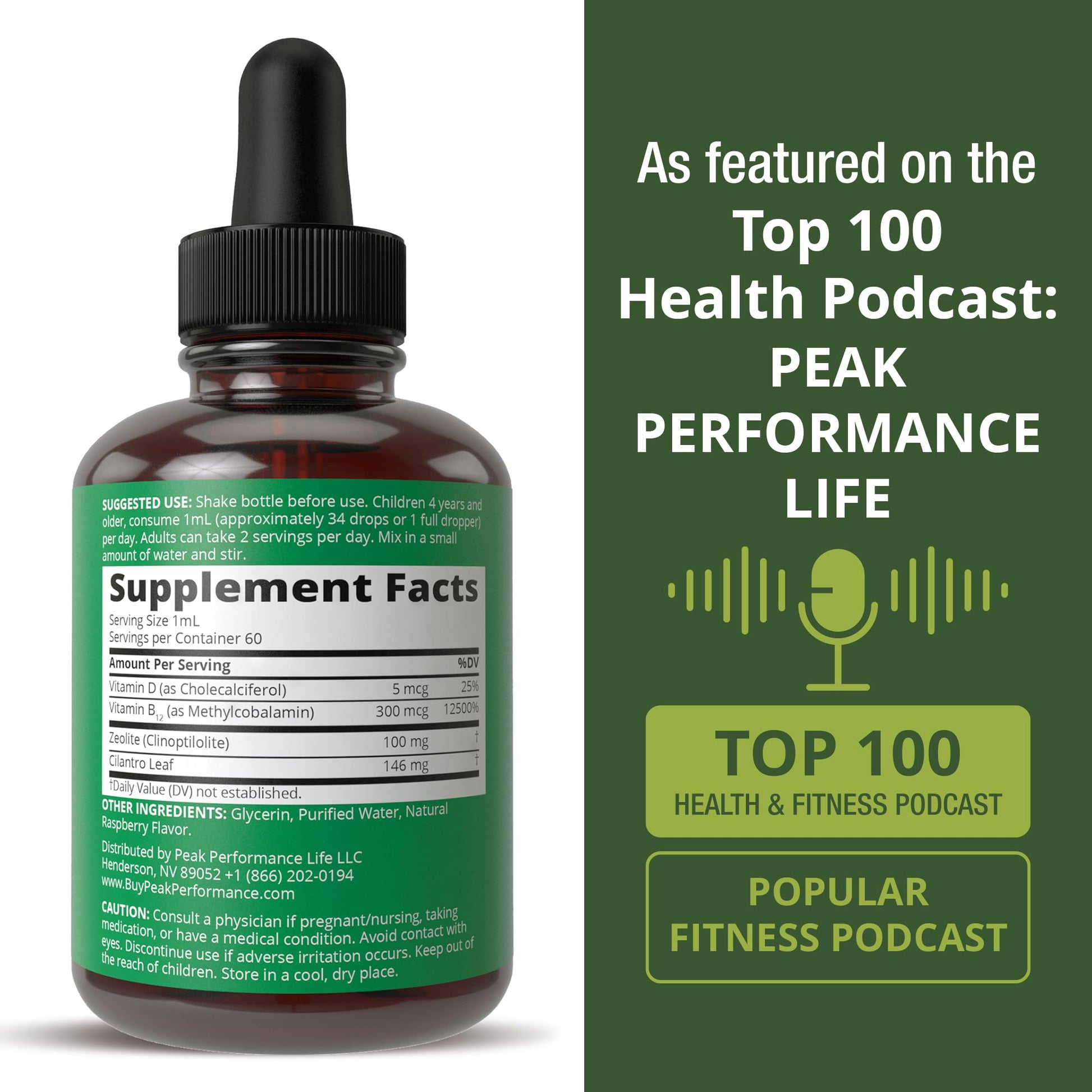 Zeolite Detox for Kids & Adults with Cilantro. Volcanic Mineral from Idaho USA. Zeolite Clinoptilolite Liquid Drops Gentle Cleanse Supplement with Vitamins B12 & D. Support Focus, Energy, Gut, Speech Peak PerformanceBuy Supplements Australia
