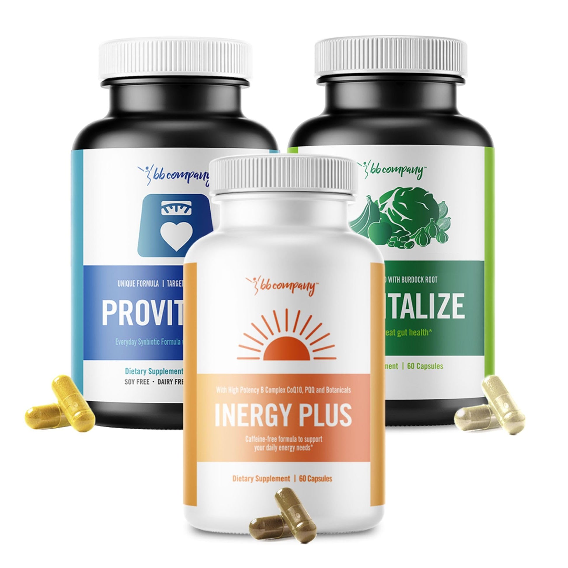 BB Company Menokit Bundle | Menopause Vitamins - Soothes Joint Aches, Boosts Energy, Mental Clarity, Gut Health | Provitalize, Previtalize & inergyPLUS | Value Bundle | Packaging Vary | 30 Day Supply BB CompanyBuy Supplements Australia