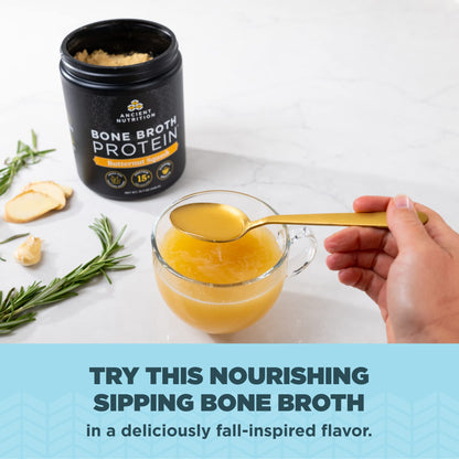 Ancient Nutrition Bone Broth Protein Powder, Butternut Squash, Grass-Fed Chicken Ancient NutritionBuy Supplements Australia