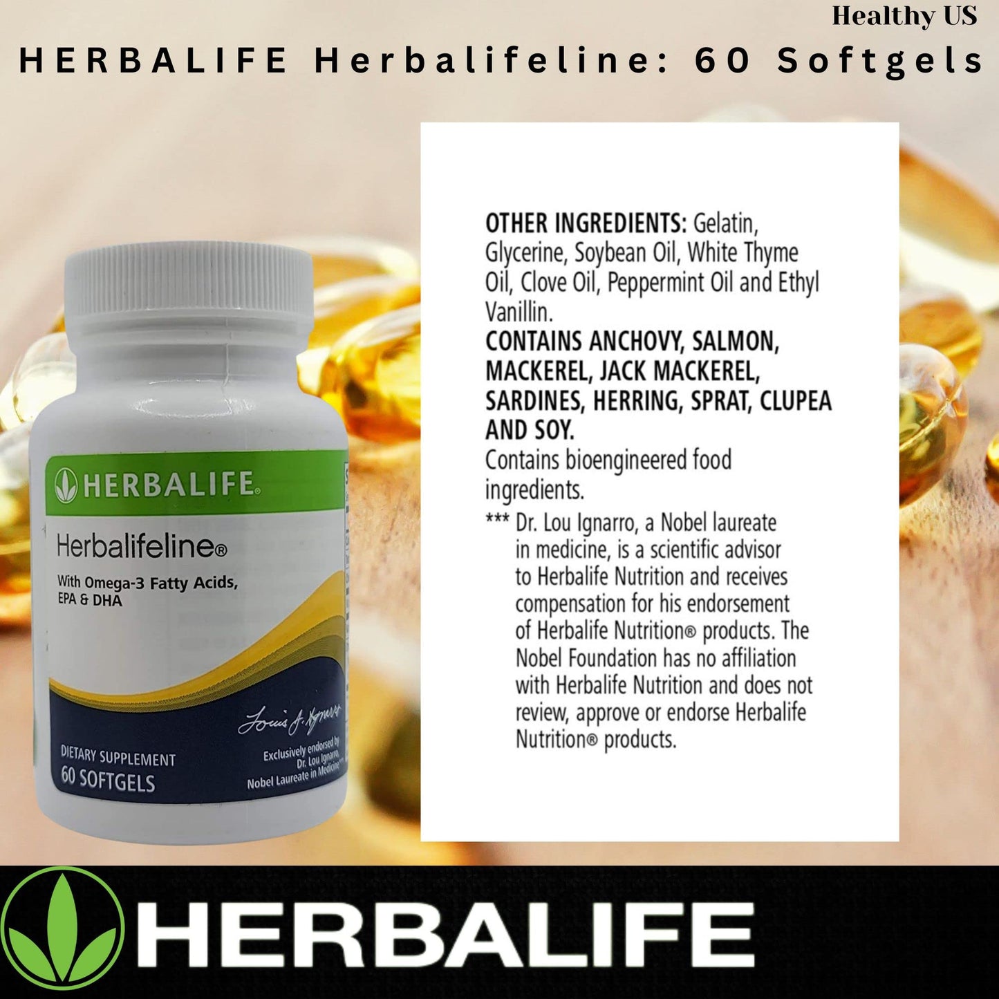 Herbalife Herbalifeline: 60 Softgels with Vitamin E, Marine Lipid Complex, Omega-3 Fatty HerbalifeBuy Supplements Australia