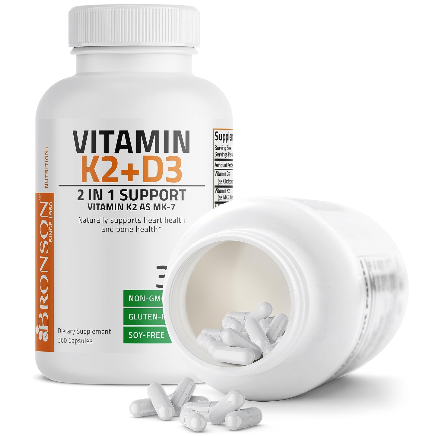 Bronson Vitamin K2 (MK7) with D3 Supplement Non-GMO Formula 5000 IU Vitamin D3 BronsonBuy Supplements Australia