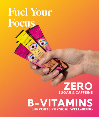 Neutonic Nootropic Focus Blend Powder | Peach Mango & Wild Berry 32 Sticks | Caffeine Free, Zero Sugar | Support Memory, Mental Clarity, Cognitive Function | Boost Focus, Energy, Brain Health NeutonicBuy Supplements Australia