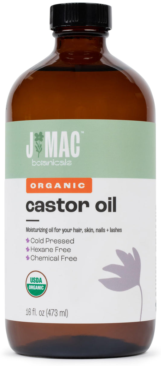 J MAC BOTANICALS, Organic Castor Oil Cold Pressed (Glass Bottle, 16 oz) J MAC BOTANICALSBuy Supplements Australia